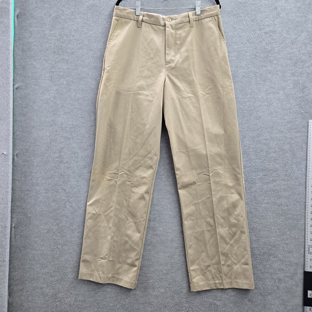 Cherokee Men Pants 33X32 Brown Chino‎ Twill 50384 Button 32" Inseam NWT